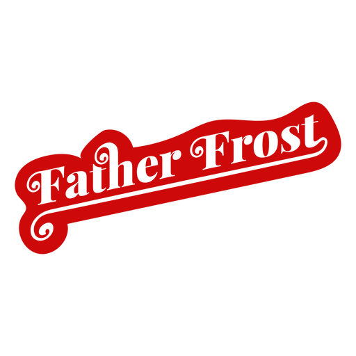 Father Frost Santa Claus cut out lettering badge PNG Design