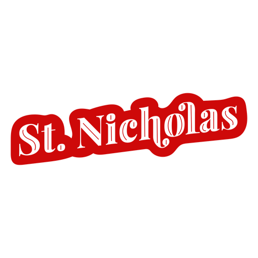 St Nicholas Santa Claus cut out lettering badge PNG Design
