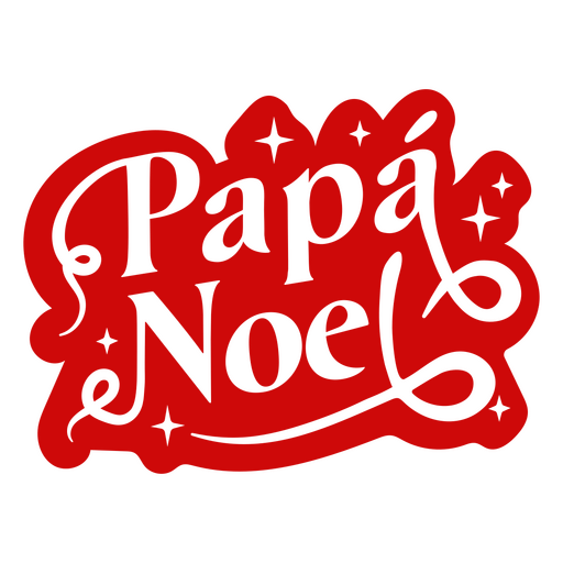 Papa Noel Santa Claus cut out lettering badge PNG Design