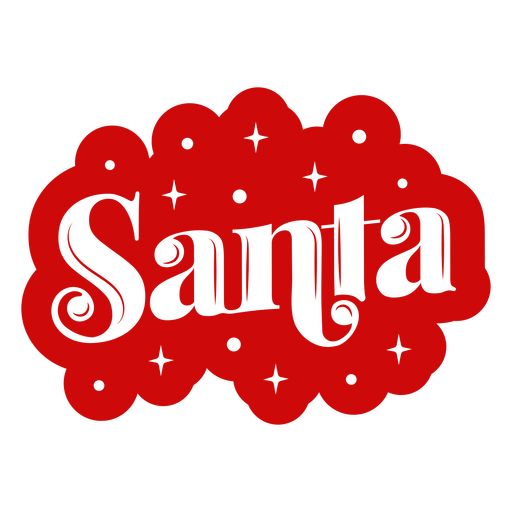 Santa-Schild ausgeschnittenes Schriftzug-Abzeichen PNG-Design