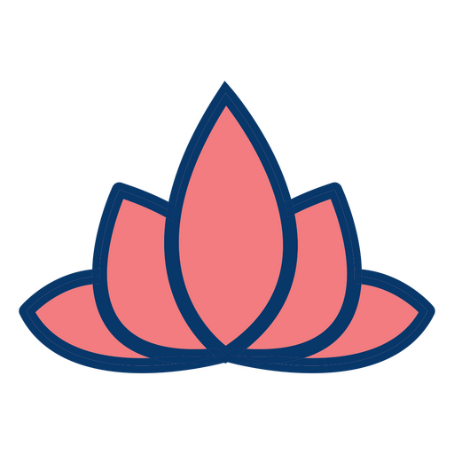 Dibujo de flor de loto minimalista Diseño PNG