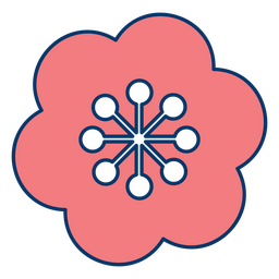 Flor rosa roja con puntos Diseño PNG
