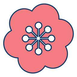 Red pink flower with dots PNG Design Transparent PNG