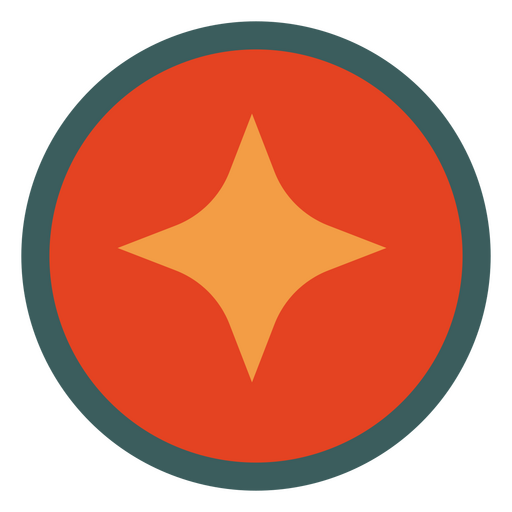 Estrela vermelha e laranja em um círculo Desenho PNG