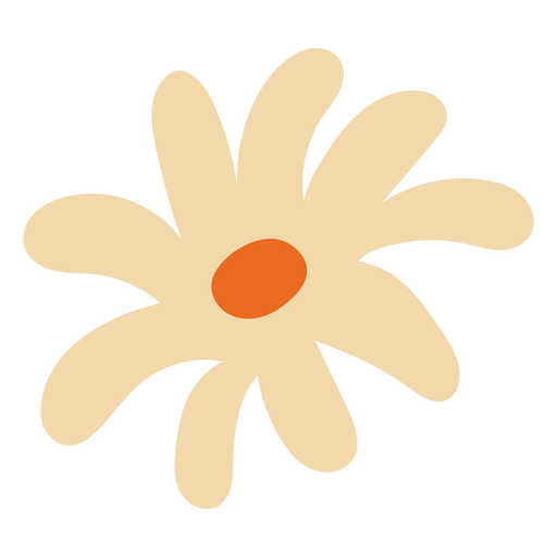 Gänseblümchen flach weiß PNG-Design