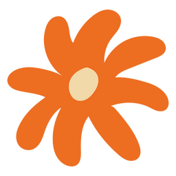 Margarida plana laranja Desenho PNG