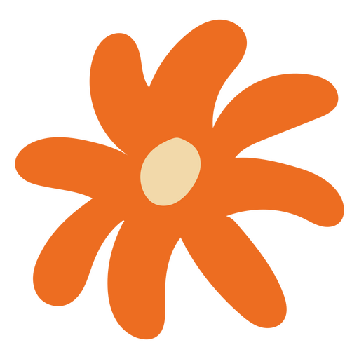 Daisy flat orange PNG Design