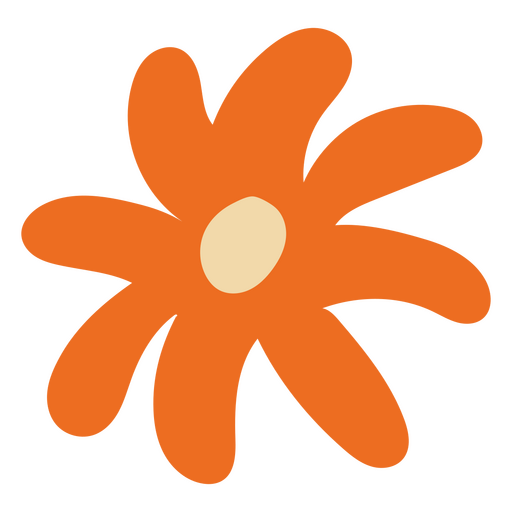 Gänseblümchen flach orange PNG-Design