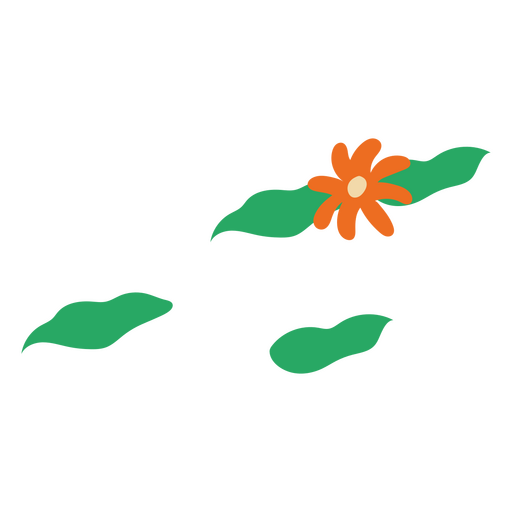 Gänseblümchen flaches orangefarbenes Gras PNG-Design