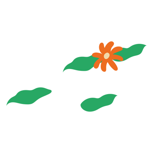 Margarida grama laranja plana Desenho PNG