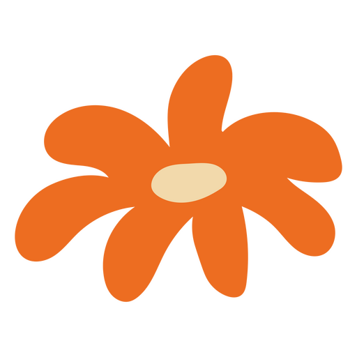 Gänseblümchen flache orangefarbene Blume PNG-Design