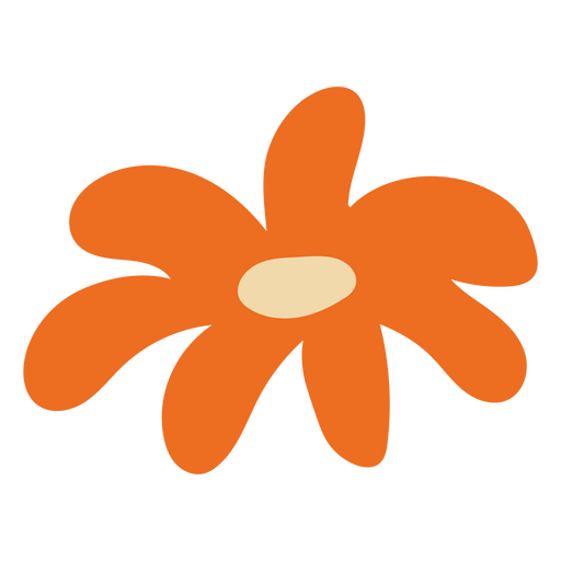 Margarita plana flor de naranja Diseño PNG