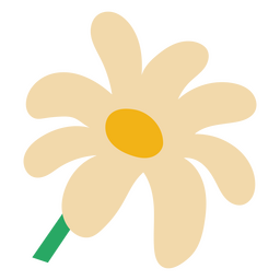 Margarida plana de flor branca Desenho PNG