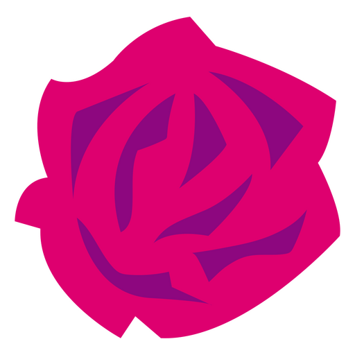 Rose flat fucsia PNG Design