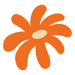 Daisy Flower Flat Orange PNG & SVG Design For T-Shirts