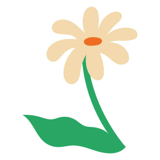 G?nsebl?mchen-Blume mit Stiel flach wei? PNG-Design