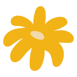 Margarita flor amarilla plana Diseño PNG