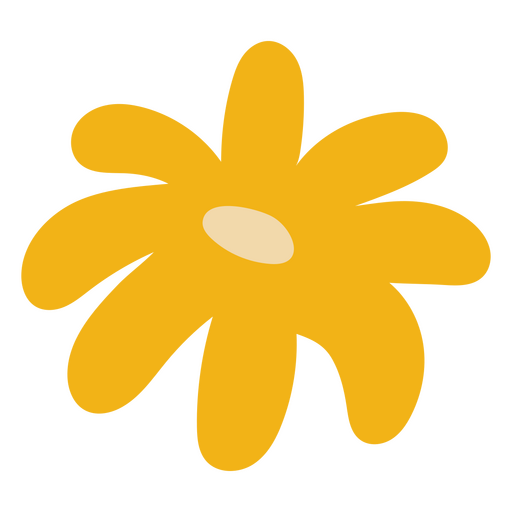 Daisy flower flat yellow PNG Design