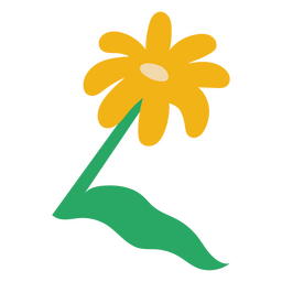 Daisy flower with stem flat yellow PNG Design Transparent PNG