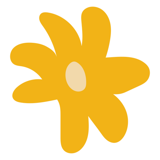 Yellow daisy flat PNG Design