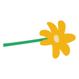 Tallo plano de margarita amarilla Diseño PNG