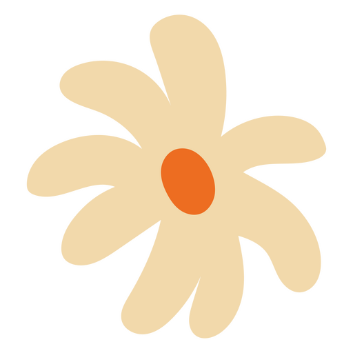Daisy flower white flat PNG Design