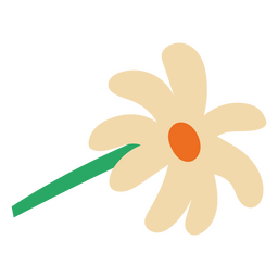 Daisy flower white flat stem PNG Design