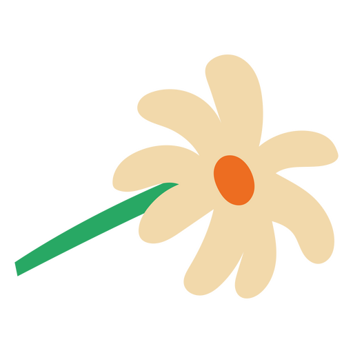 Tallo plano blanco de la flor de la margarita Diseño PNG