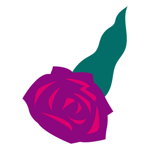 Folhas de rosas planas roxas Desenho PNG