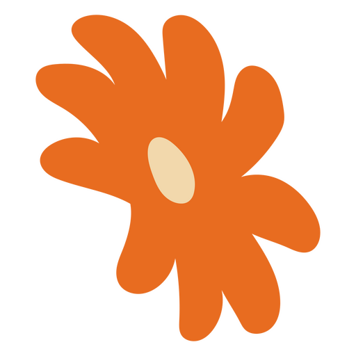 Margarida laranja plana Desenho PNG