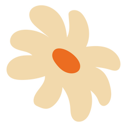 Margarida de flor plana branca Transparent PNG