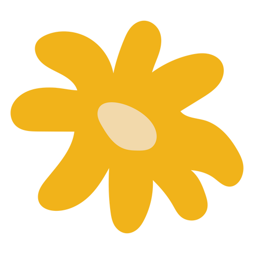 Margarita plana flor amarilla Diseño PNG