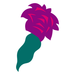 Flaches Blatt der purpurroten Rose PNG-Design