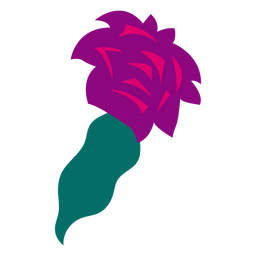 Purple rose flat leaf PNG Design