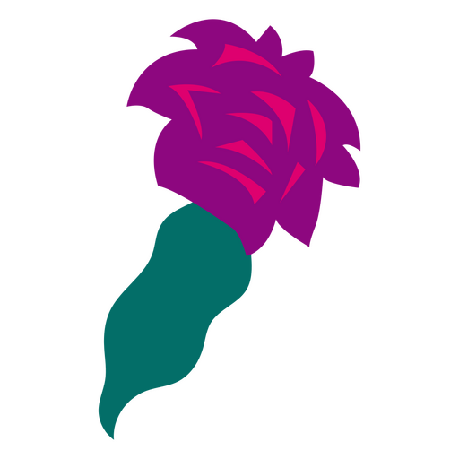 Flaches Blatt der purpurroten Rose PNG-Design