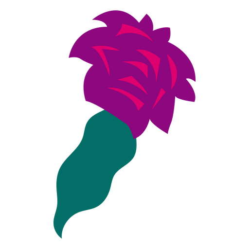 Purple rose flat leaf PNG Design