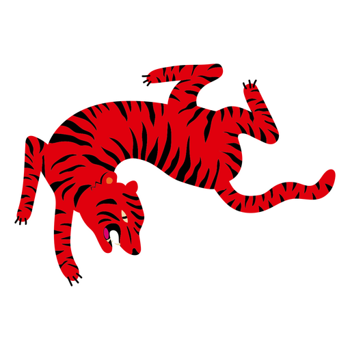 Tiger flat fierce PNG Design