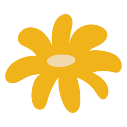 Margarita plana amarilla sola Diseño PNG
