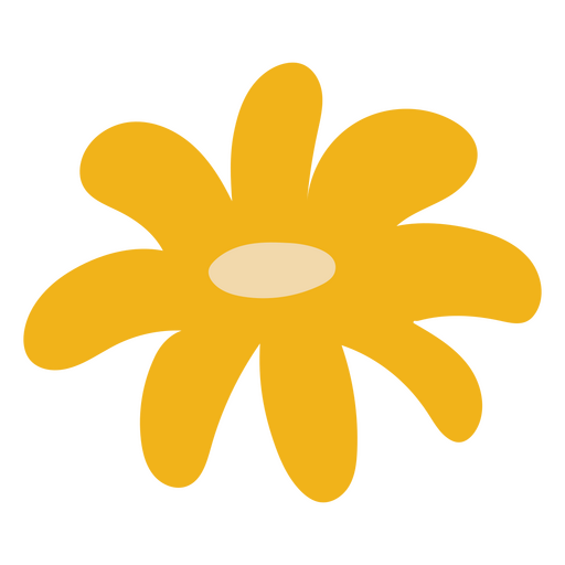 Gelbes flaches einzelnes Gänseblümchen PNG-Design