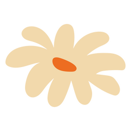 White flat single daisy PNG Design