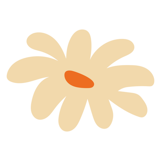 Weißes flaches einzelnes Gänseblümchen PNG-Design