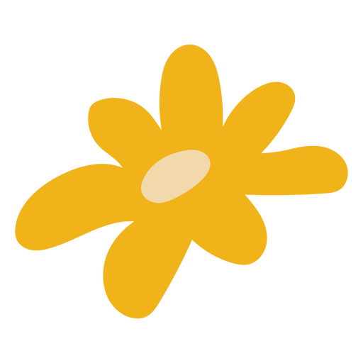 Yellow daisy flat single PNG Design