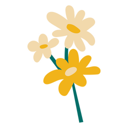 Daisies Flat Bouquet PNG & SVG Design For T-Shirts