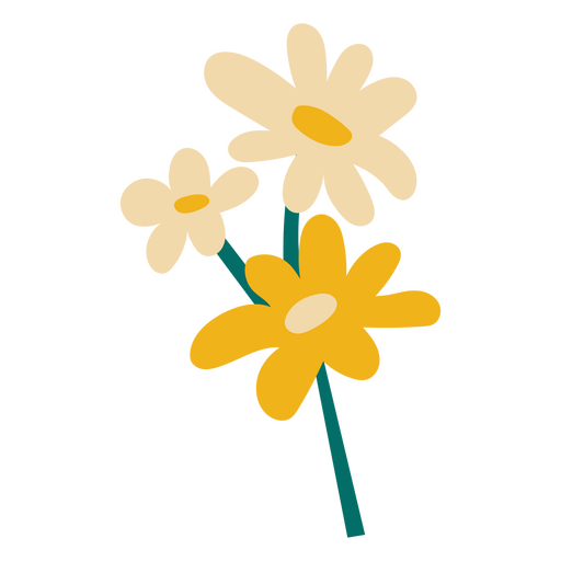 Daisies flat bouquet PNG Design