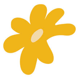 Gelbes Gänseblümchen flach verzerren PNG-Design