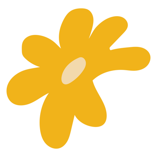 Gelbes Gänseblümchen flach verzerren PNG-Design