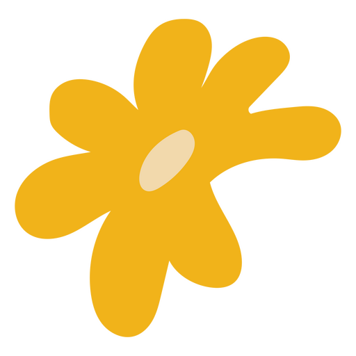 Margarida amarela plana distorcida Desenho PNG
