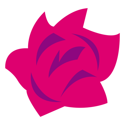 Einzelne Rose, flaches Fuchsia PNG-Design