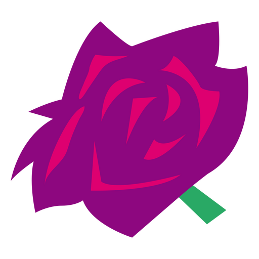 Single rose flat purple PNG Design