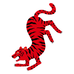 Red tiger flat fierce PNG Design Transparent PNG